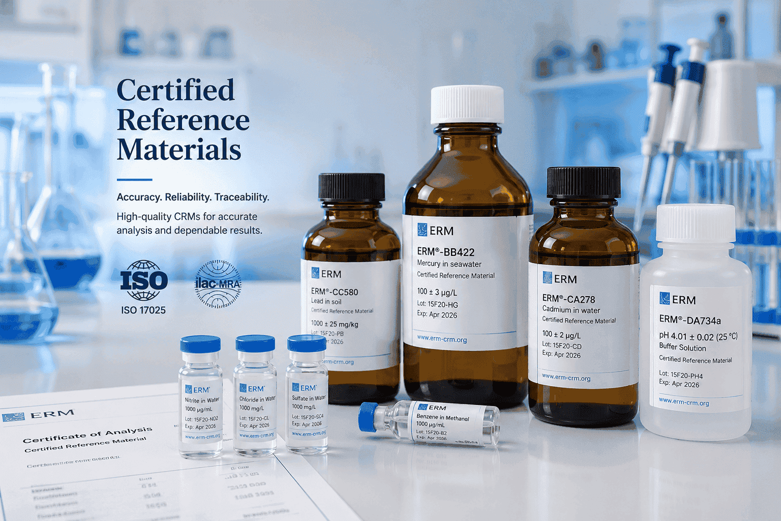 Certified Reference Materials vials and standards